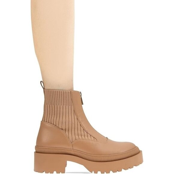 BCBGeneration Montana Combat Sock Boots Tan Size 11 MSRP $139 - Picture 1 of 6